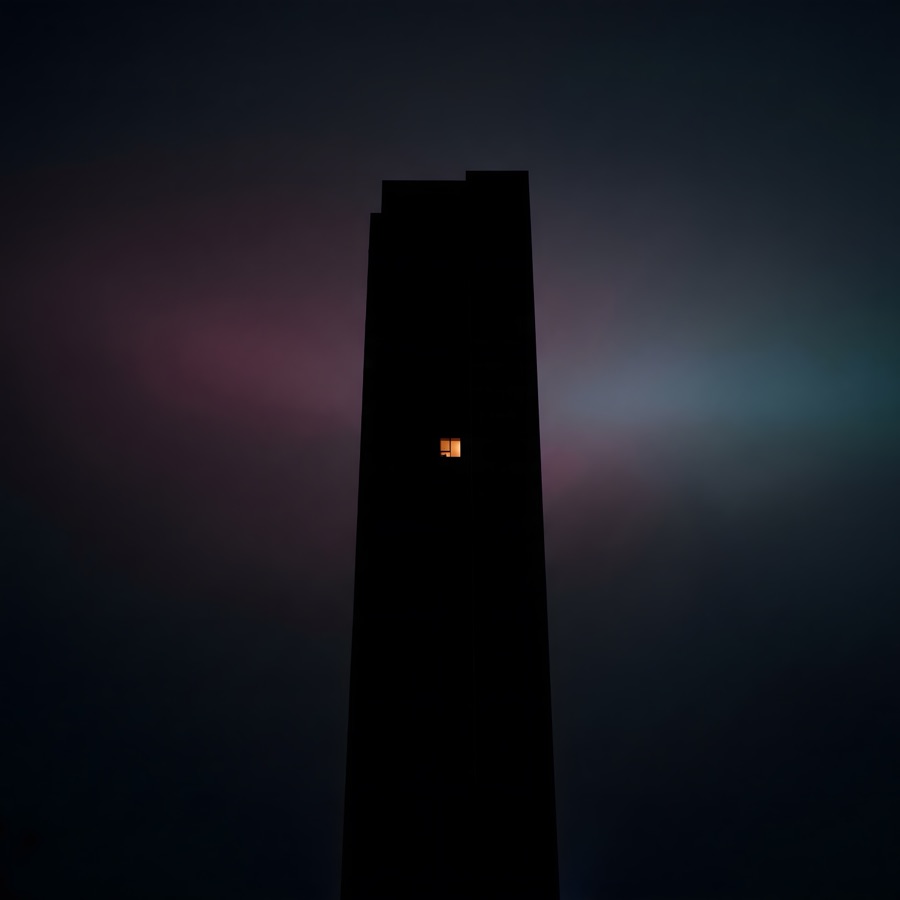 Night Shift cover art: a dark building at night with a single lit window